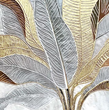 150の主題の芸術作品 Painting - ゴールドシルバーリーフの壁の装飾の詳細